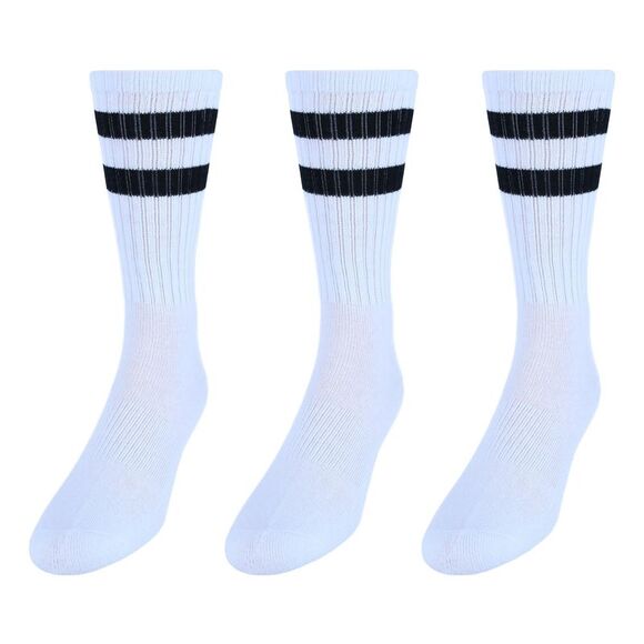 CTM Men's Crew Striped Socks (3 Pairs) - Picture 2 of 2